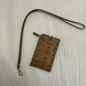 authentic MCM wallet with removable lanyard